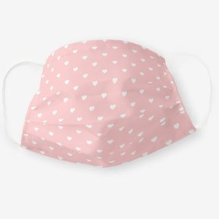 Blush Pink and White Heart Pattern Sheet Mask