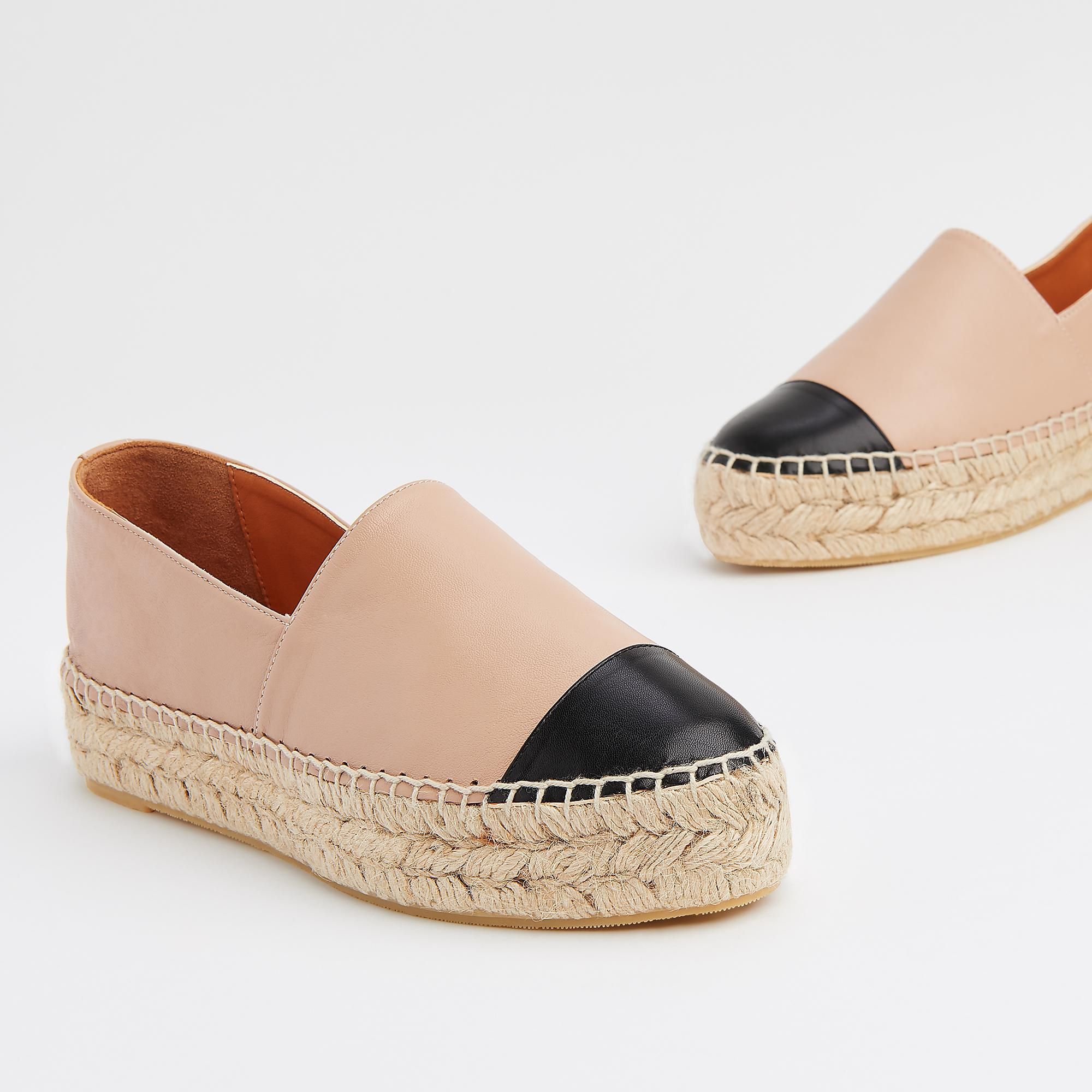 Leather store flatform espadrilles