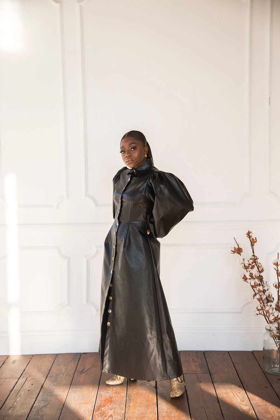 Umi Dress Vegan Leather Black