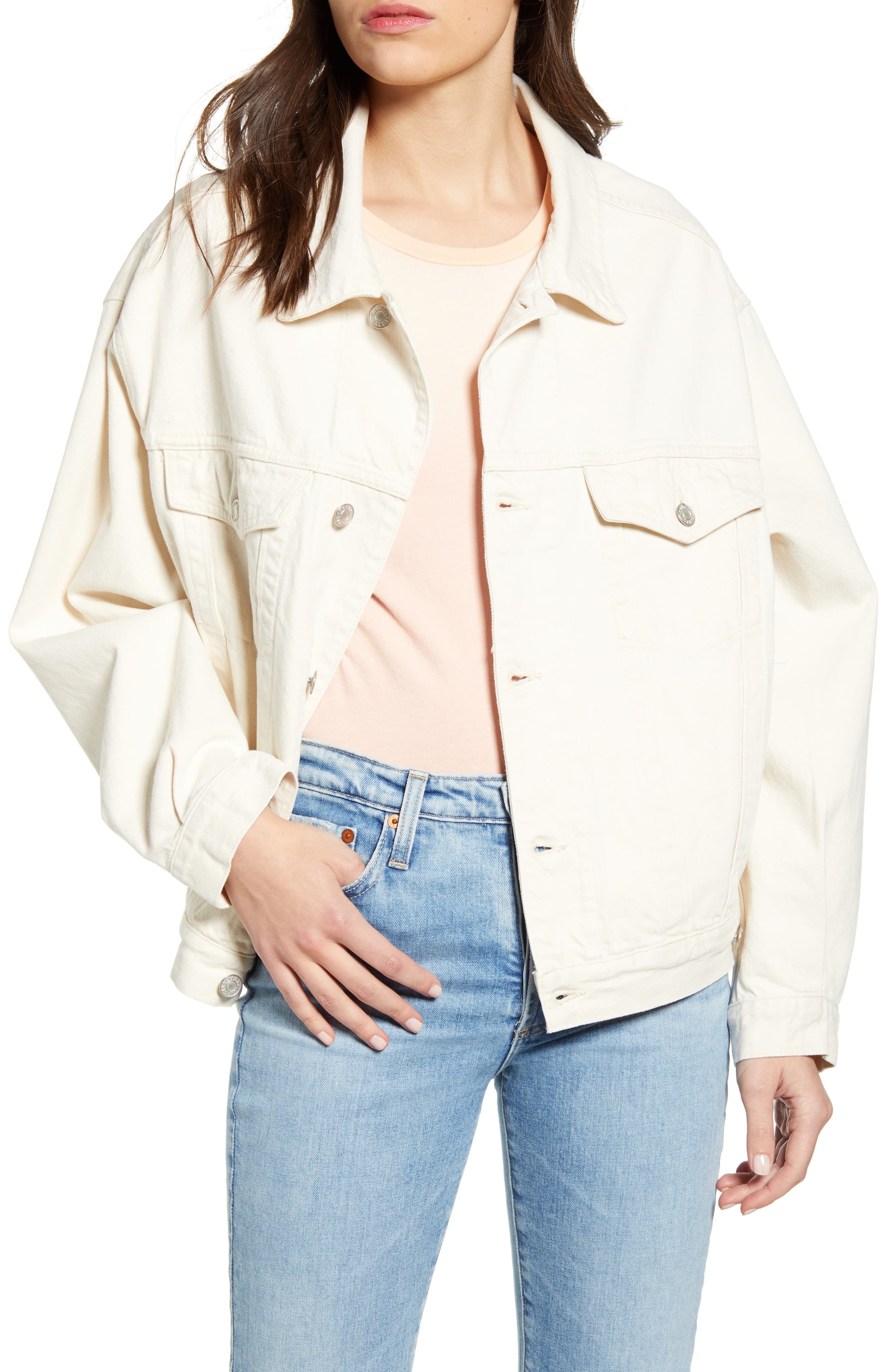 white jean jacket oversized