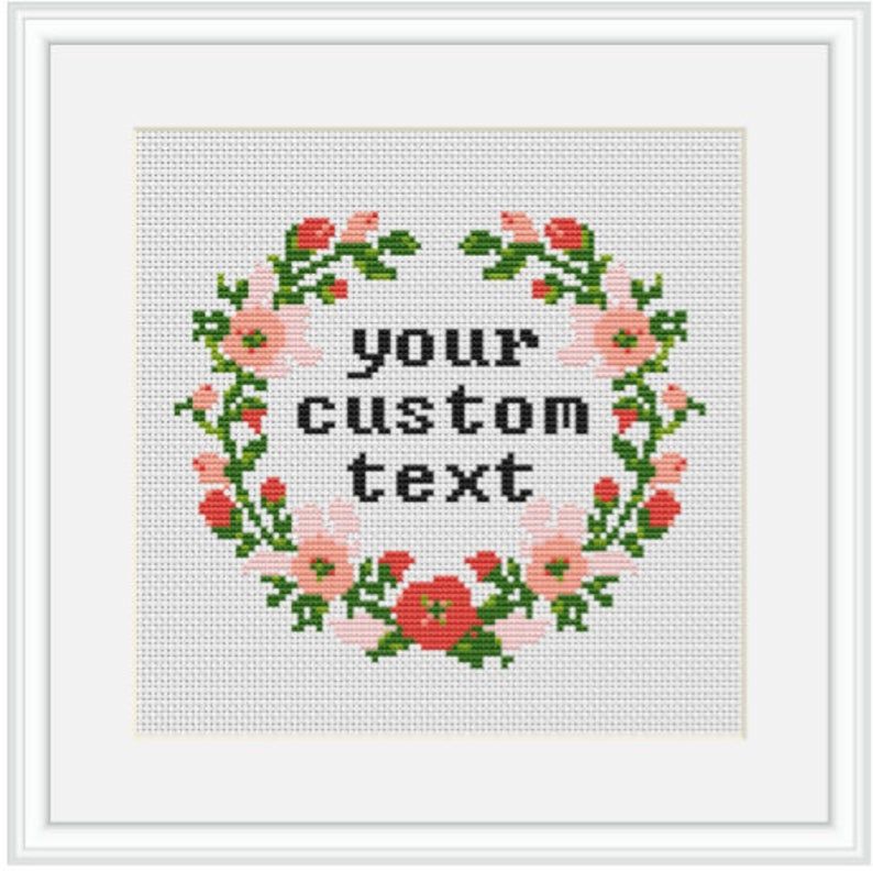 a Counted Cross Stitch Pattern Personalized Wreath