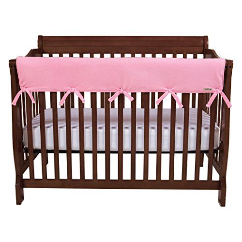 CribWrap Wide Long Pink Fleece Rail Cover