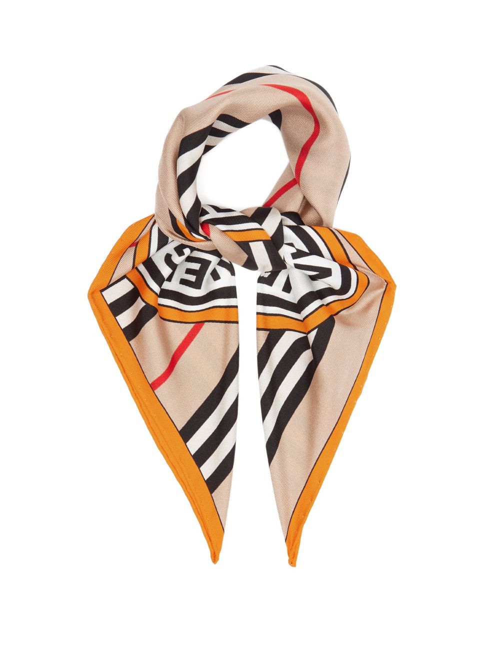 Logo-print silk scarf