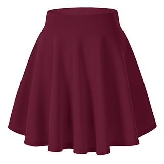 Maroon Pleated Skirt