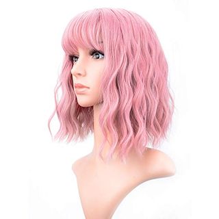 Pastel Pink Wavy Wig