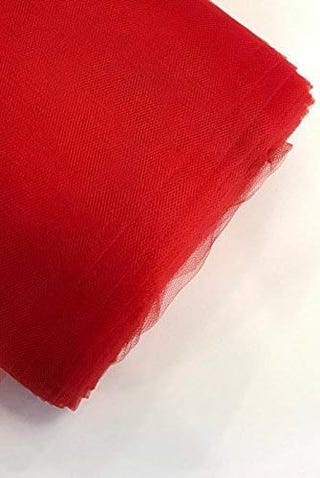 Red Fabric Tulle Bolt