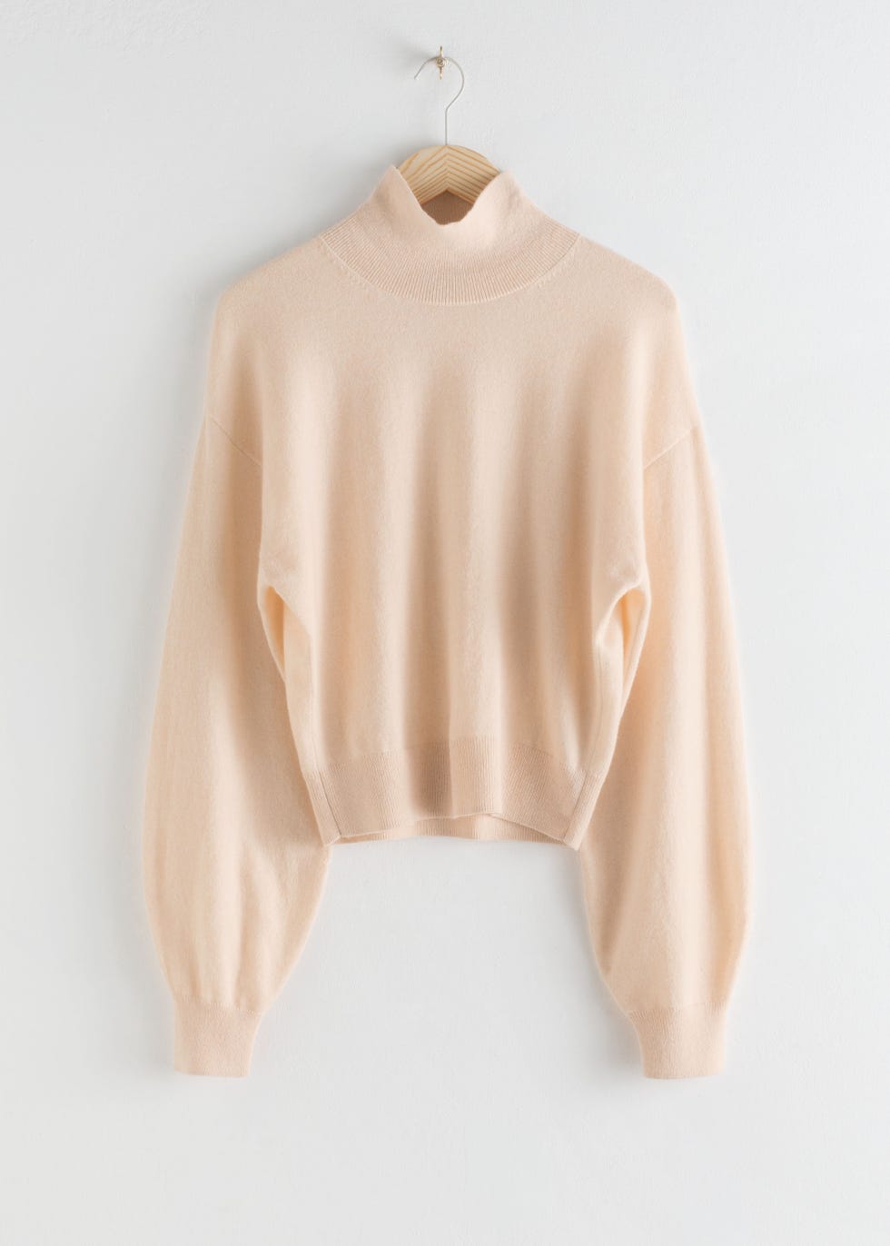 Cashmere Puff Sleeve Turtleneck