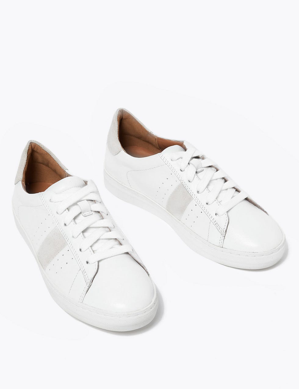 Leather Lace Up Side Stripe Trainers, £45
