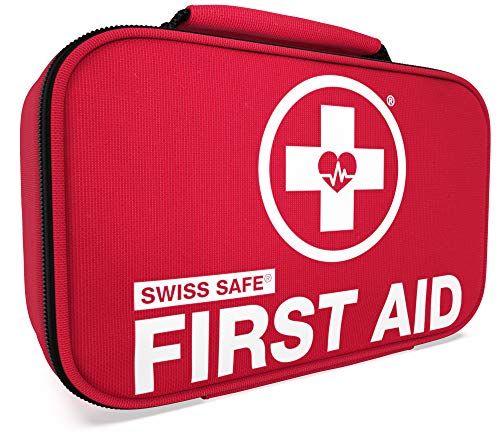 Swiss Safe 2-in-1 First Aid Kit (120 Piece) + Bonus 32-Piece Mini First Aid Kit