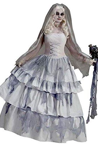 Morph Womens Zombie Bride Costume Undead Corpse Ghost Halloween Fancy Dress  Halloween Gray M 