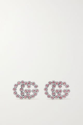 18-Karat White Gold Topaz Earrings