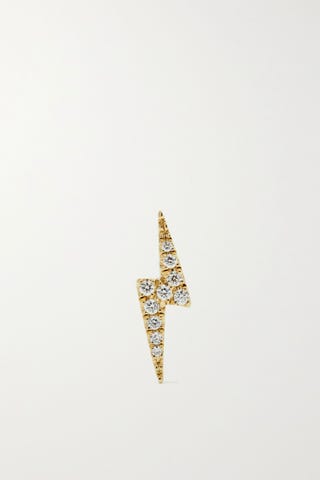 Lightning Bolt 18-Karat Gold Diamond Earring