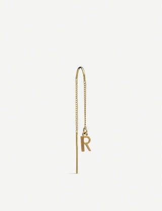 R Initial 22ct Gold-Plated Vermeil Sterling Silver Earring