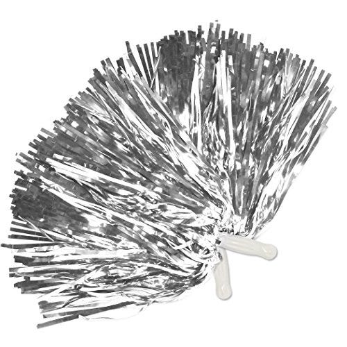 Silver Cheerleader Pom Poms