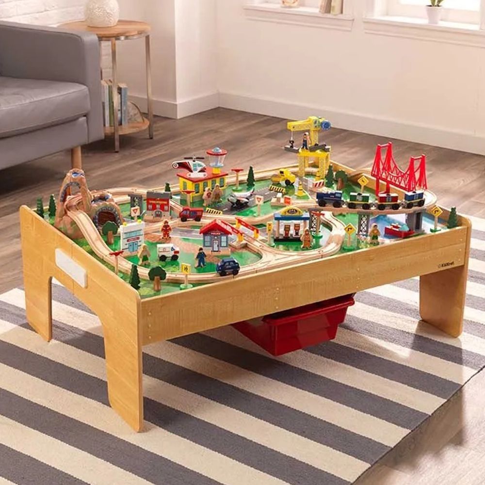 kidkraft wooden play table train table