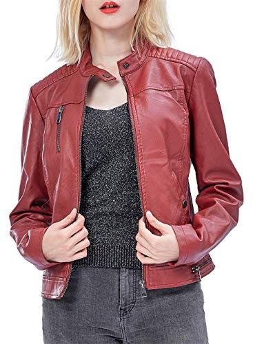 Red Faux Leather Jacket