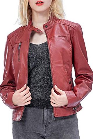 Red Faux Leather Jackets