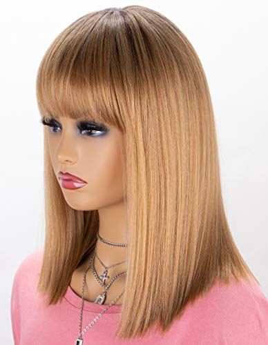 Strawberry Blonde Wig with Bangs