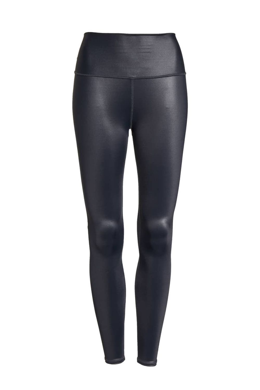 high waisted shiny black leggings