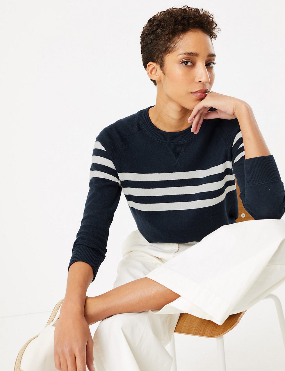 Cotton Striped Relaxed Jumper, £29.50