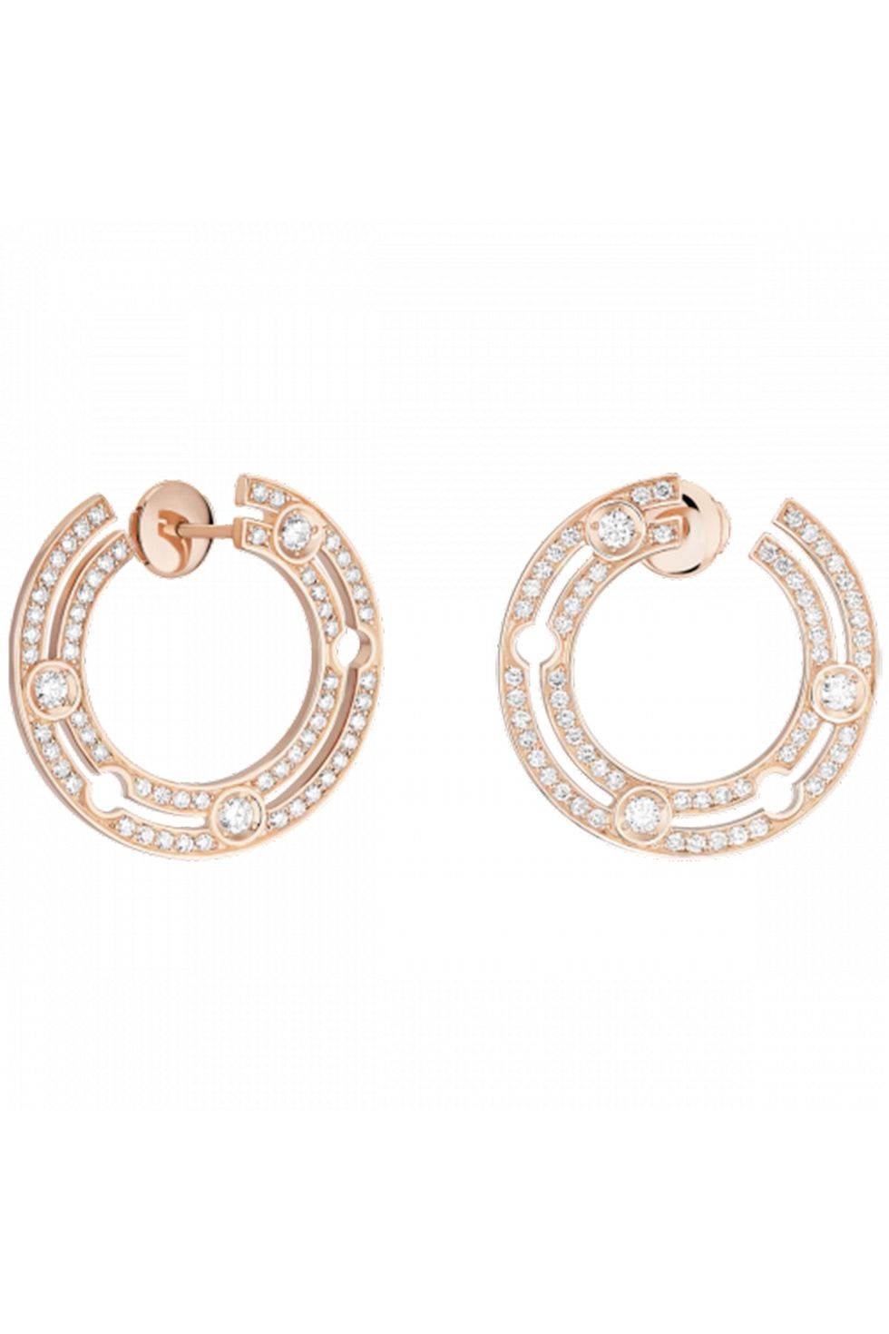 Idylle Blossom Hoops, Pink Gold And Diamonds - Jewelry