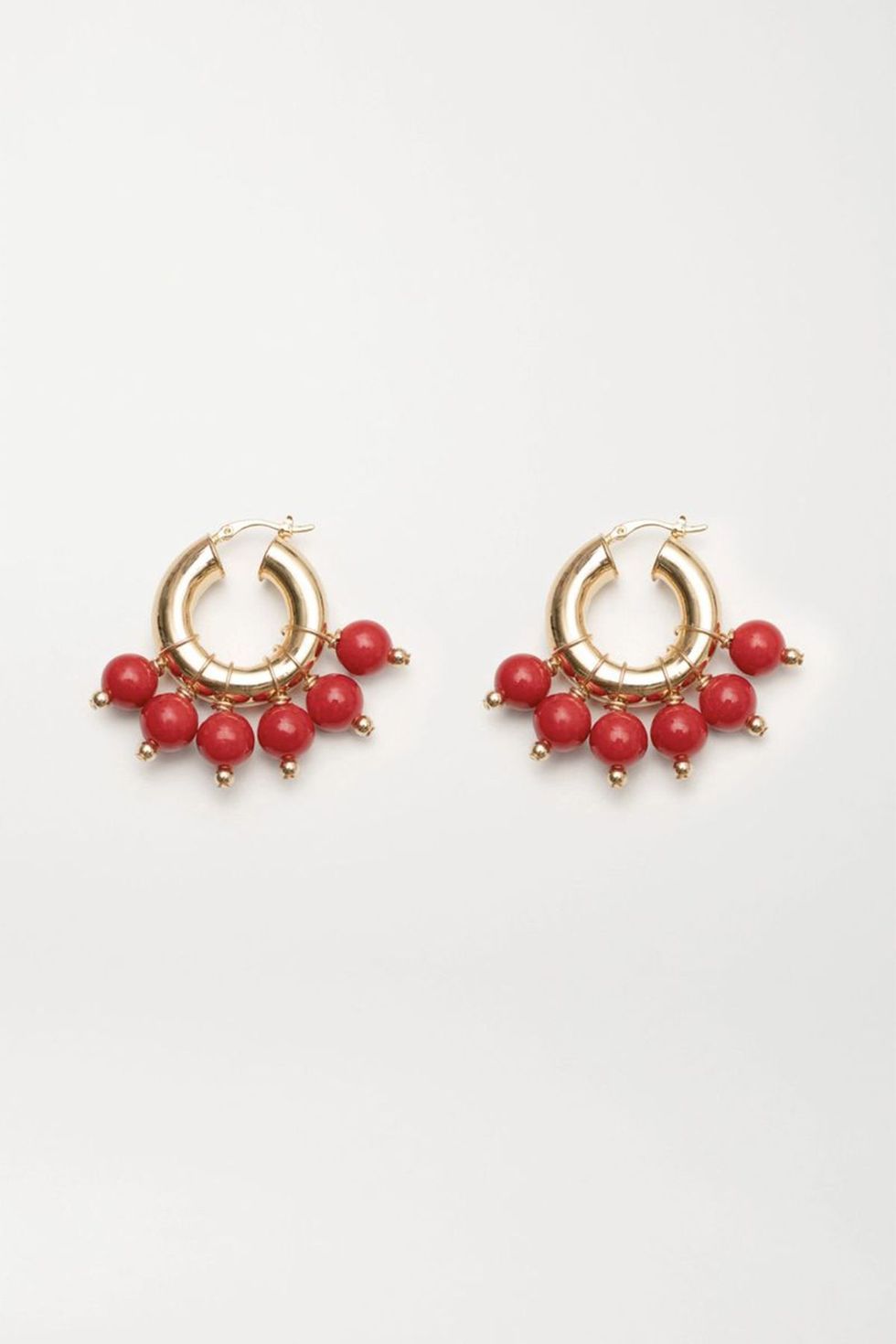 The Red Kavala Gold-Plated Coral Earrings