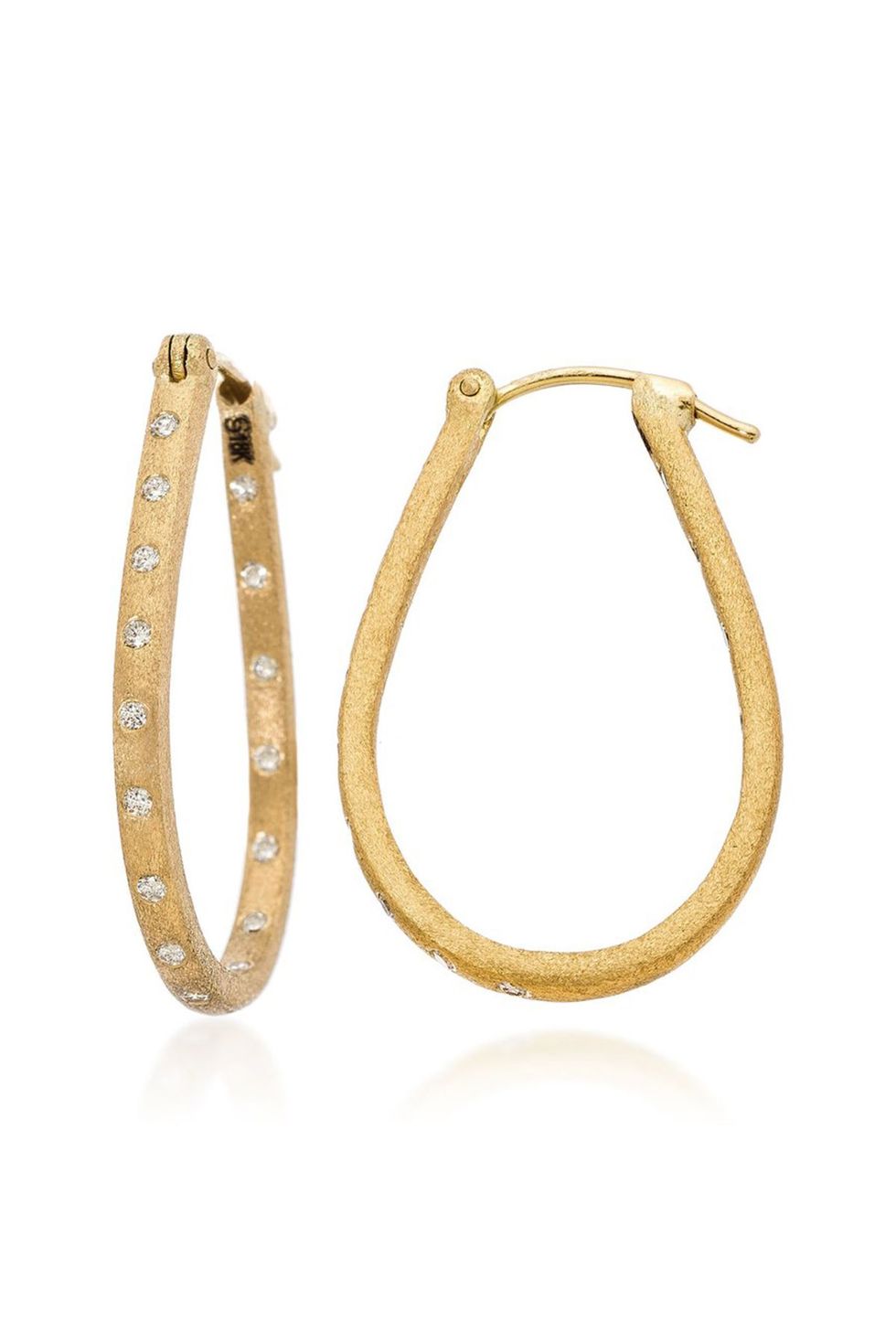 Dunes Diamond 18K Yellow Gold Hoop Earrings by Sethi Couture