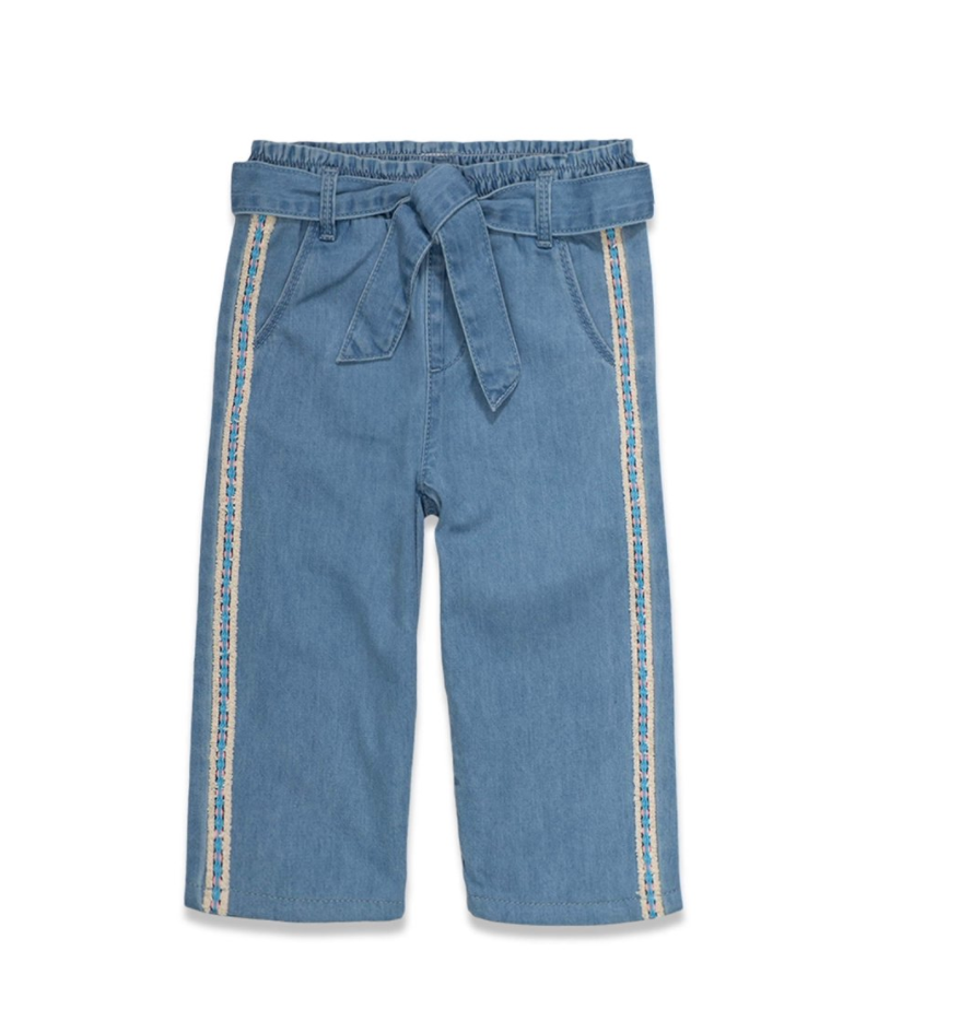 Girls' Belted Cropped Jeans