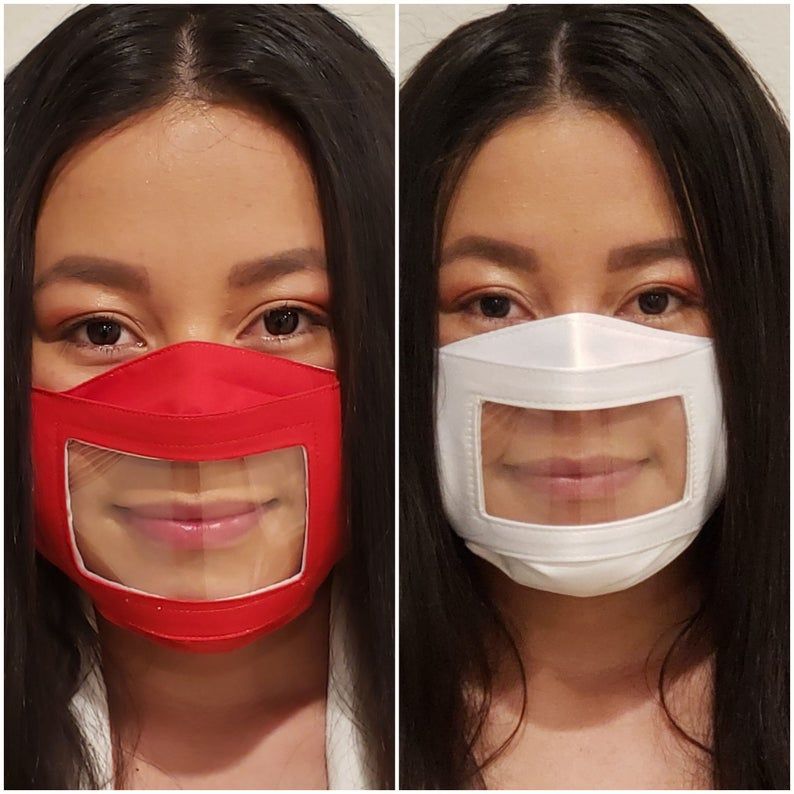 Details about   Durable Face Shield Mask Bracket Lip Reading Transparent Face Mask Smile Time US 