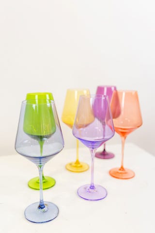 Colored Wine Stemware - Set of 6