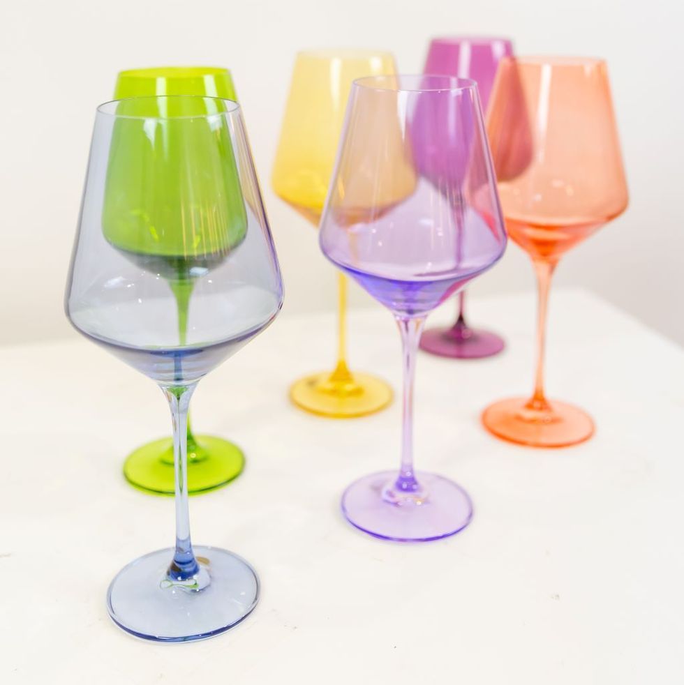 Colored Wine Stemware - Set of 6