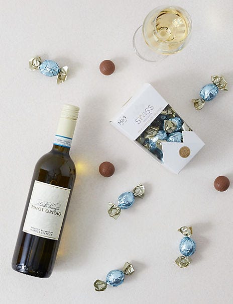 White Wine & Swiss Chocolates Gift Selection, 315