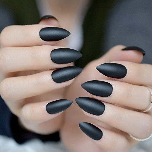 Matte Black Press-on Halloween Nails