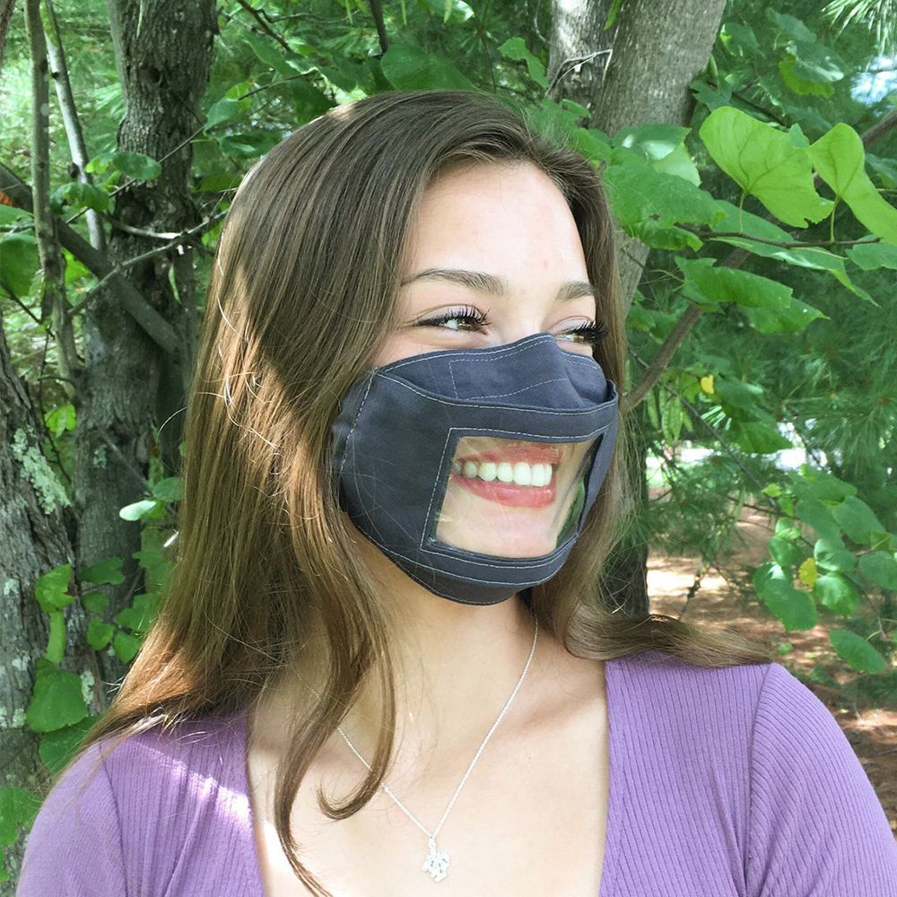 Mini Shield Clear Window Face Mask Washable Transparent PVC Shield Visible Mask 