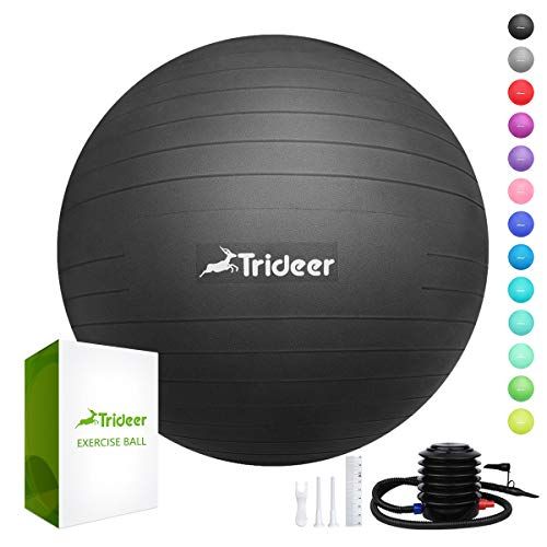 Trideer Exercise Ball Gymnastikball Sitzball inkl 60-70 cm Pumpe 5 mm Ø 