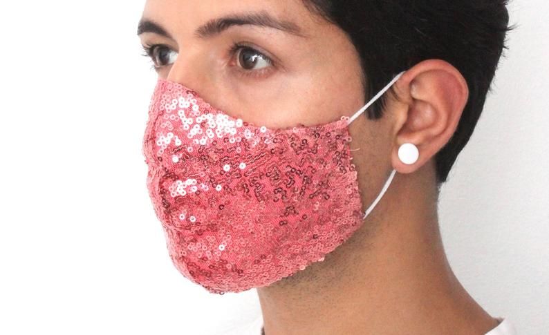 PINK   LADIES GIRLS  SEQUIN     Face covering 