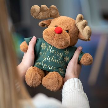 Personalised Christmas Reindeer Soft Toy