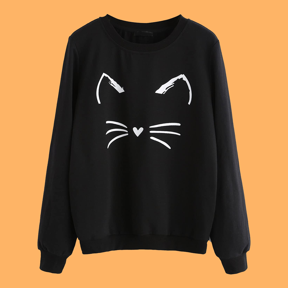 Cat Print Sweatshirt 