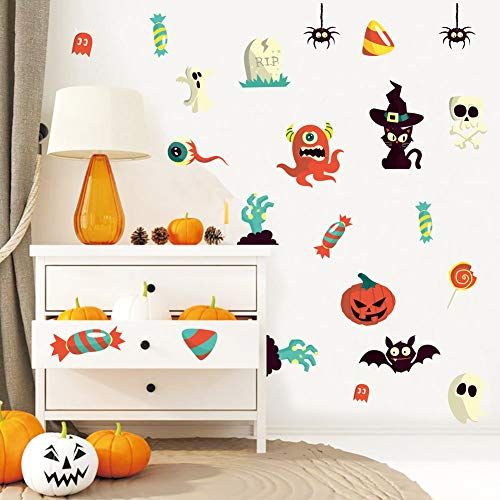 Details about   New Halloween Window Clings For Windows Spooky Colorful Pumpkins 17 x 11.75" 
