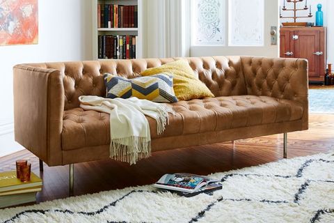 8 Best Chesterfield Sofas To In, Leather Studded Sofa Brown