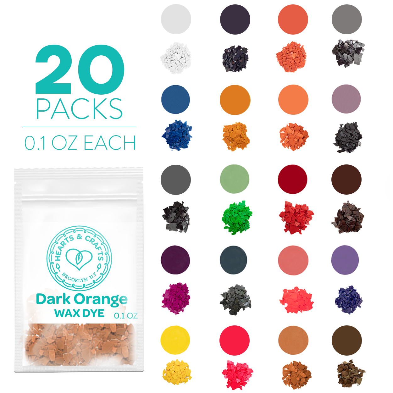 Hearts and Crafts 20 Colors Candle Dye