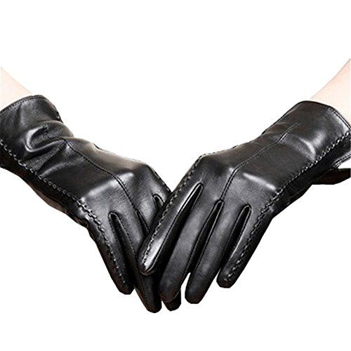 Winter Black Leather Gloves
