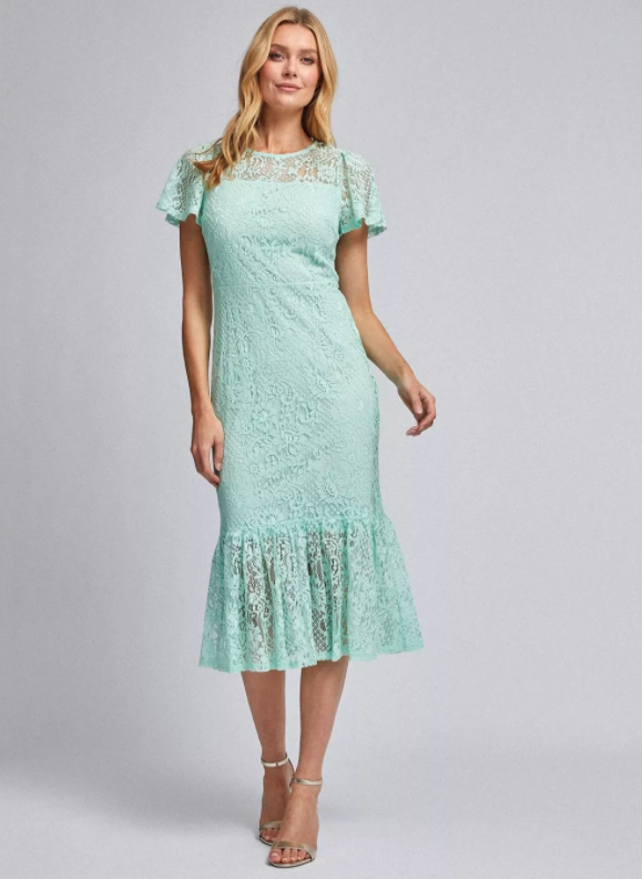 dorothy perkins green lace dress