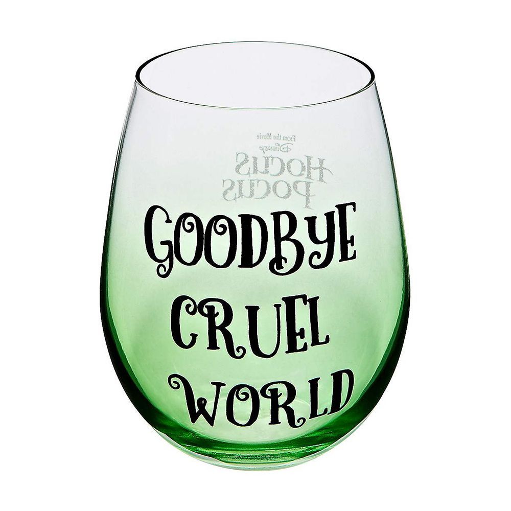 Goodbye Cruel World Wine Glass