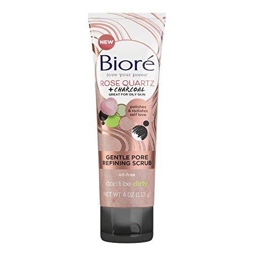 Bioré Rose Quartz With Charcoal Gentle Pore Refining Scrub