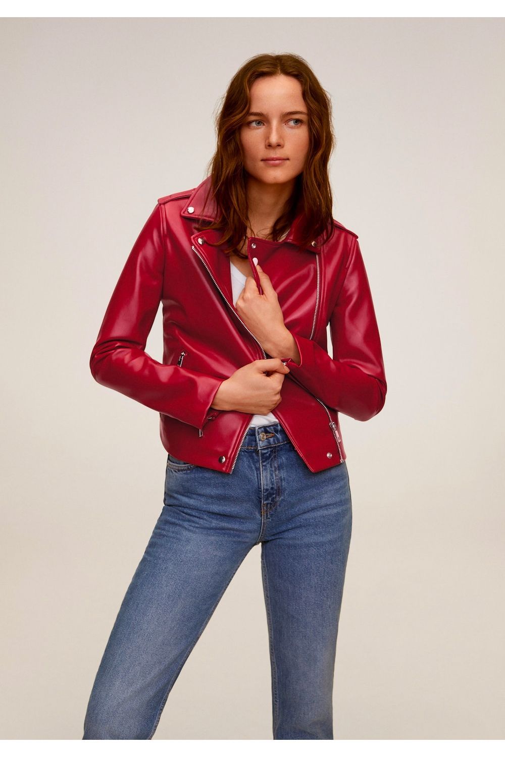 short fitted leather jackets for womens