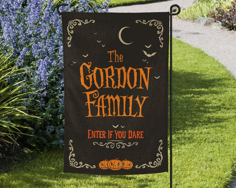 Personalized Halloween Garden Flag