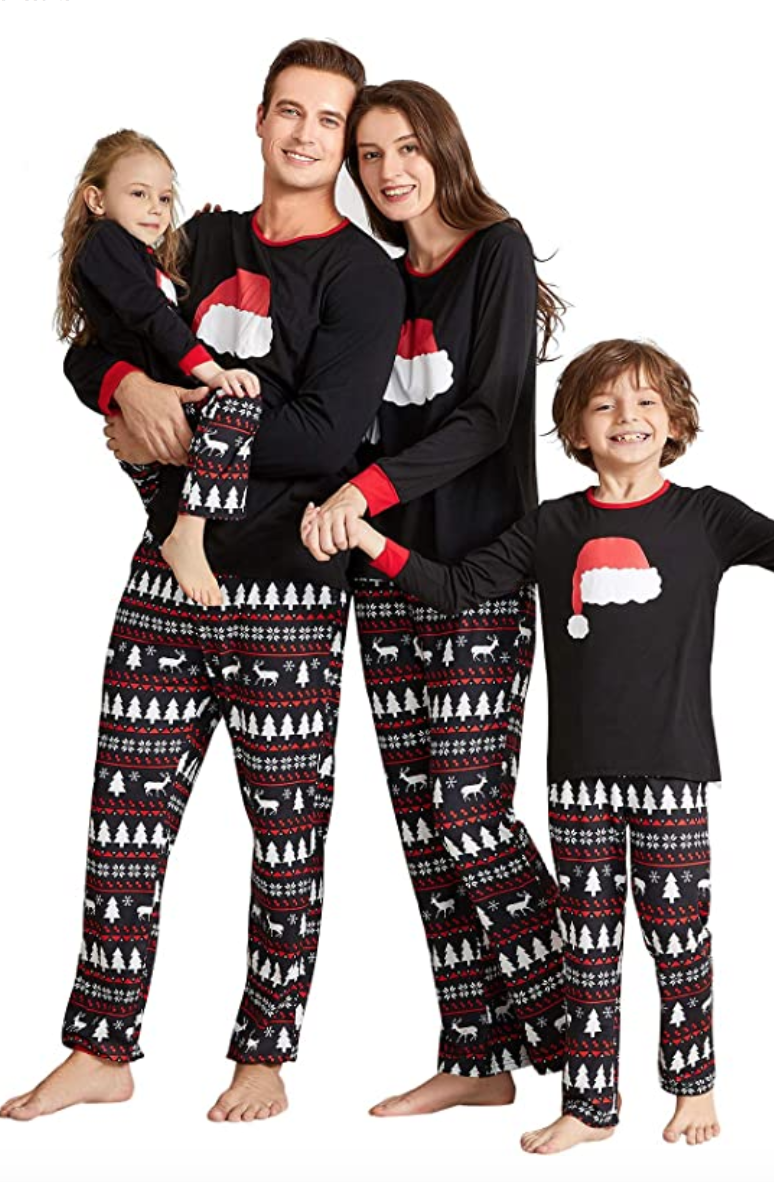 TOPBIGGER Family PJs Christmas Pajamas Sets Matching Family Pajamas Christmas Deer Sleepwear Cotton Kids PJs