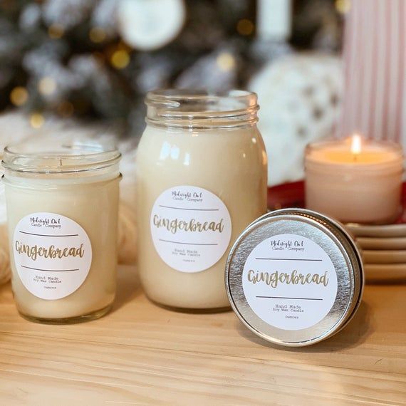 Gingerbread Wax Candles Soy Wax Christmas Candles Candles