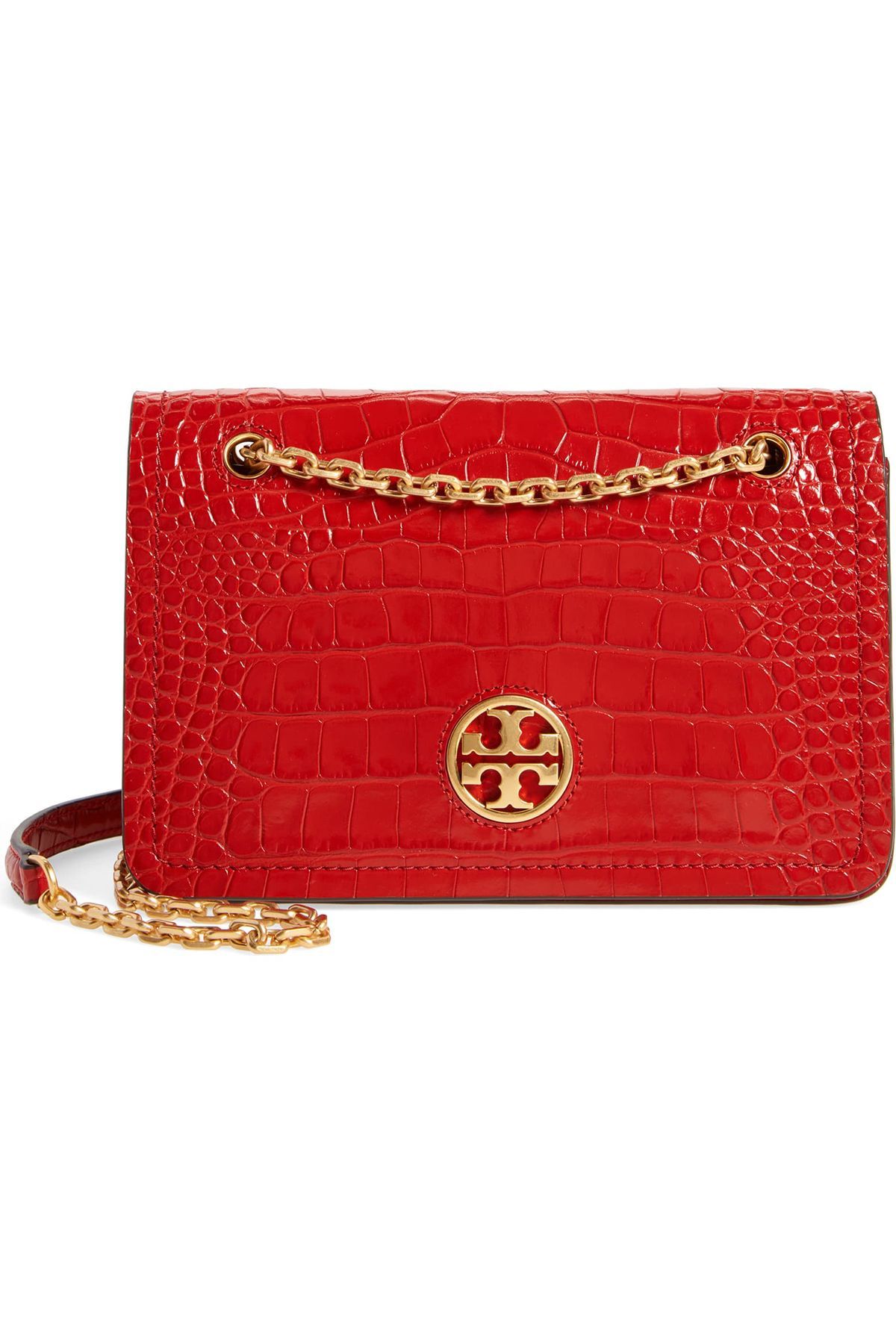 Carson Convertible Croc Embossed Leather Crossboby Bag